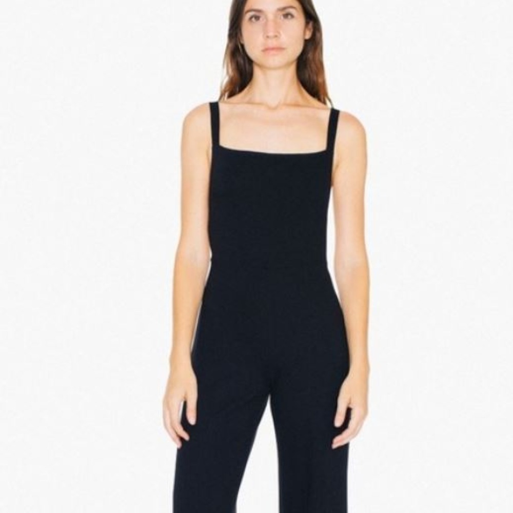 American Apparel Square-neck Ponte Jumpsuit